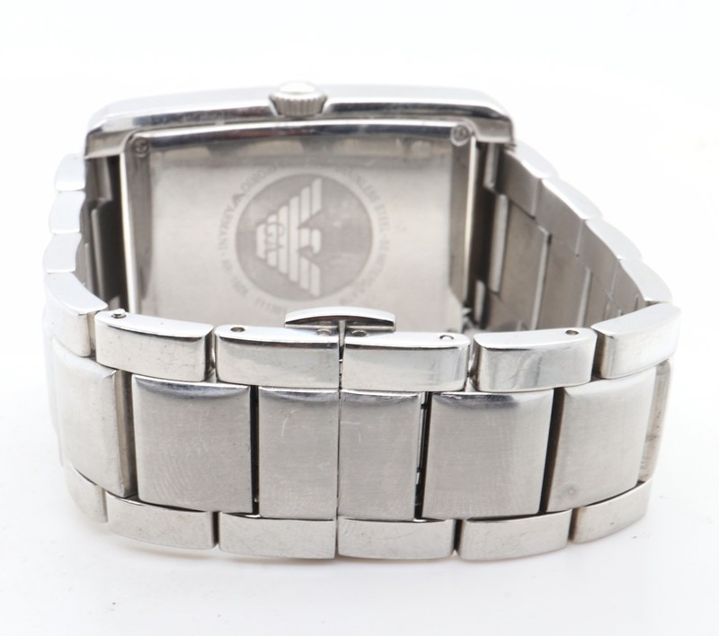 Vintage Emporio Armani Quartz Steel Tank Wristwatch AR-1608 
