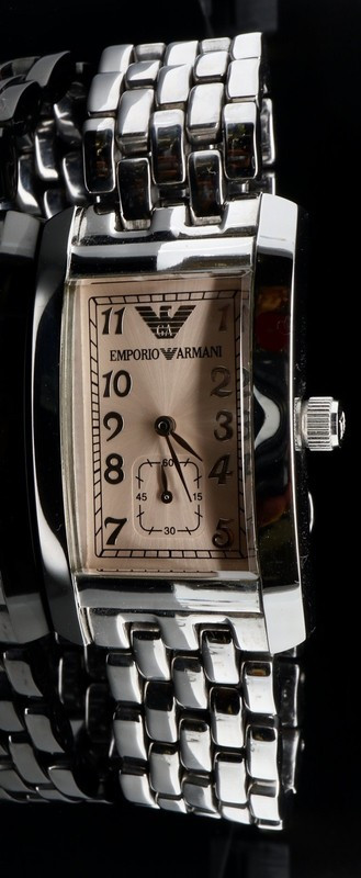 Emporio Armani Steel Quartz Tank Wrist Watch AR-0106 Harrington