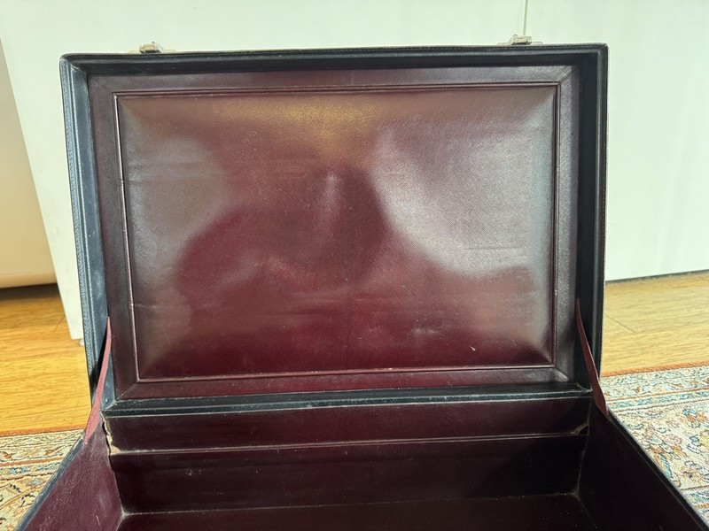 A Gentleman's Vintage Alfred Dunhill Black Leather Hard Case