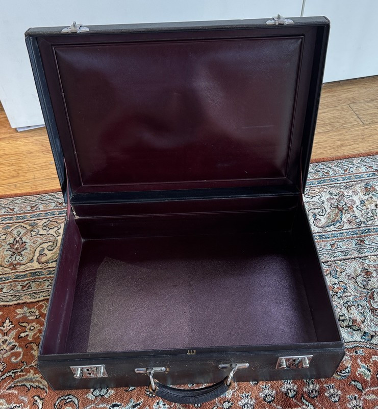 A Gentleman's Vintage Alfred Dunhill Black Leather Hard Case