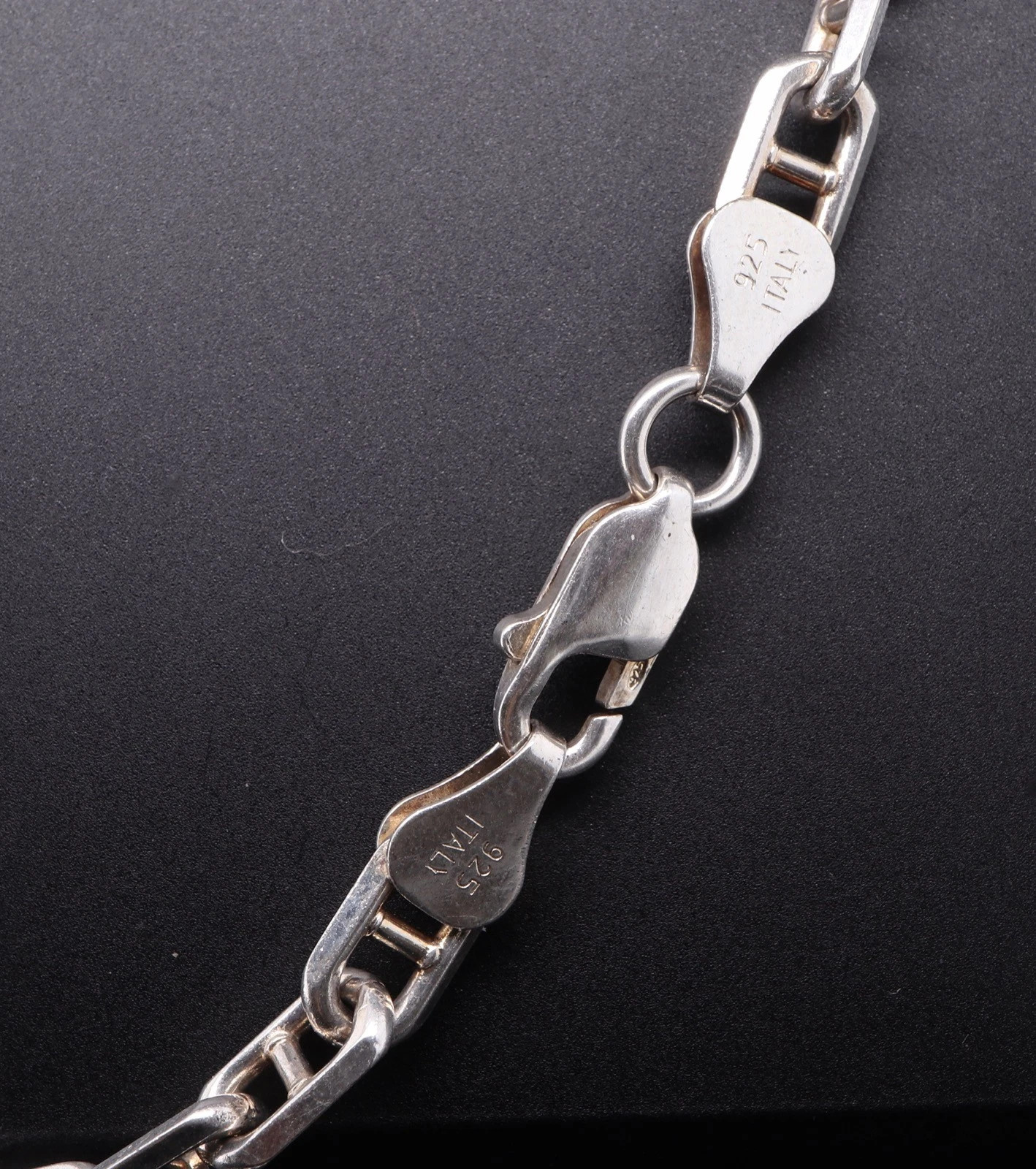 Vintage Italian Pig Nose Sterling Silver 20cm Chain Bracelet