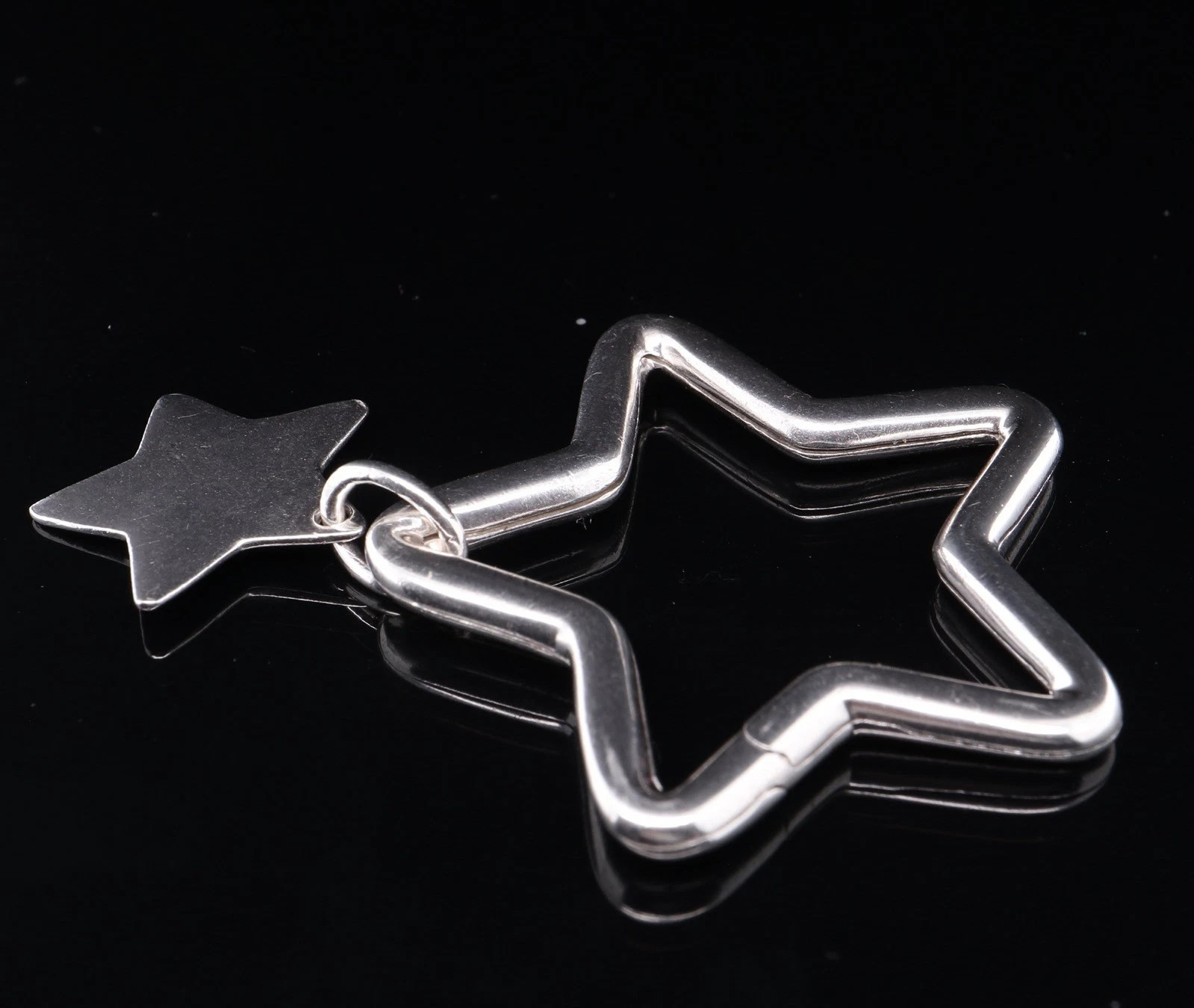 Tiffany & Co Star Keyring Tag Charm .925 Sterling Silver 41mm