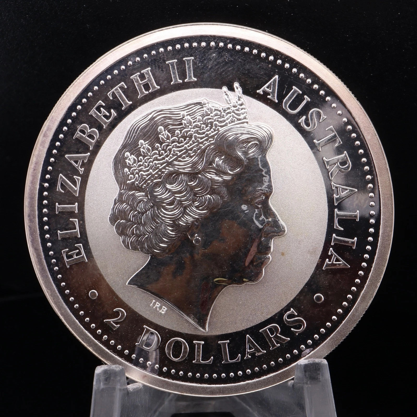 Auth. Vintage 1999 Silver .999 2 Oz Kookaburra Coin & Case