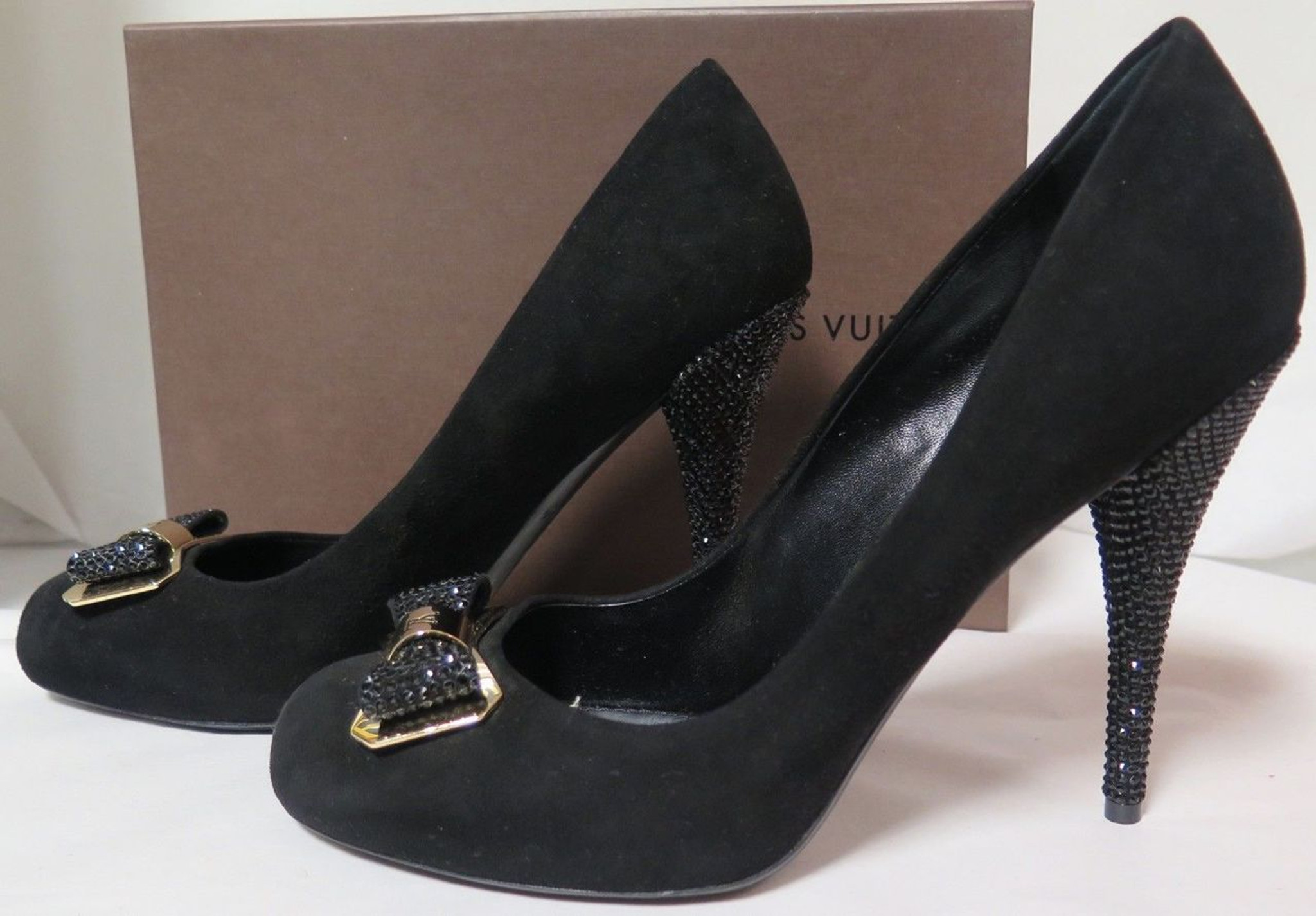 louis vuitton black high heels