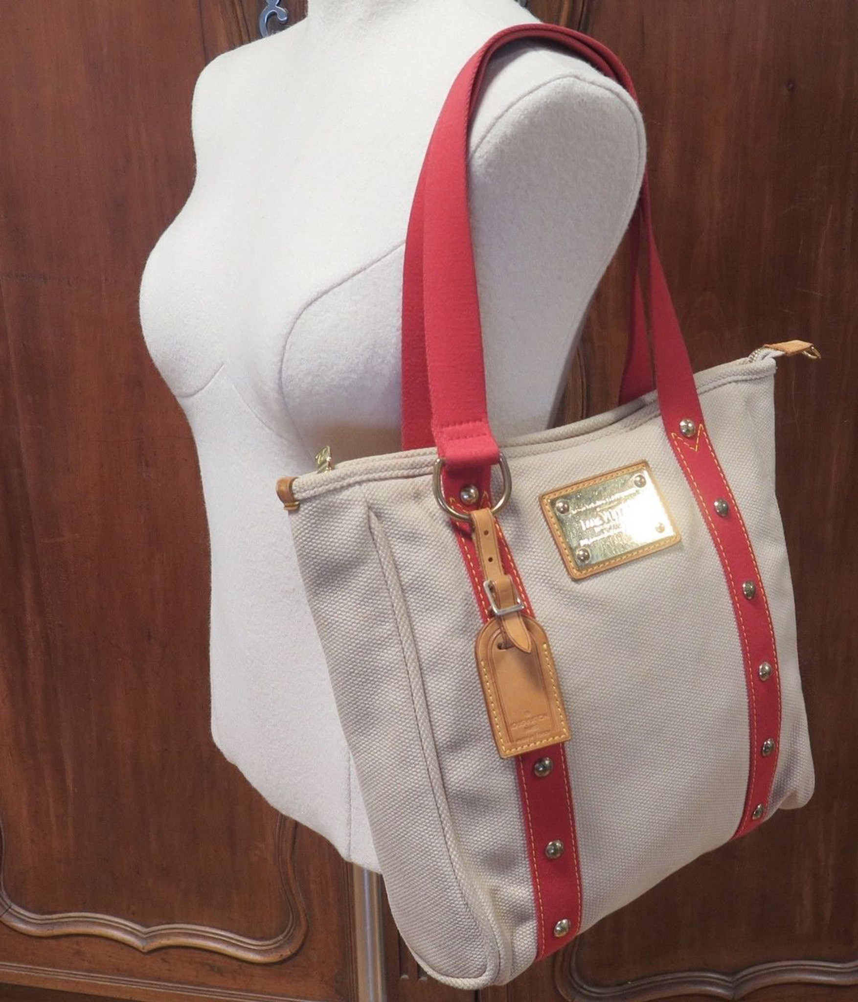 Louis-Vuitton-Antigua-Cabas-GM-Tote-Bag-Hand-Bag-Beige-Red-M40032 –  dct-ep_vintage luxury Store