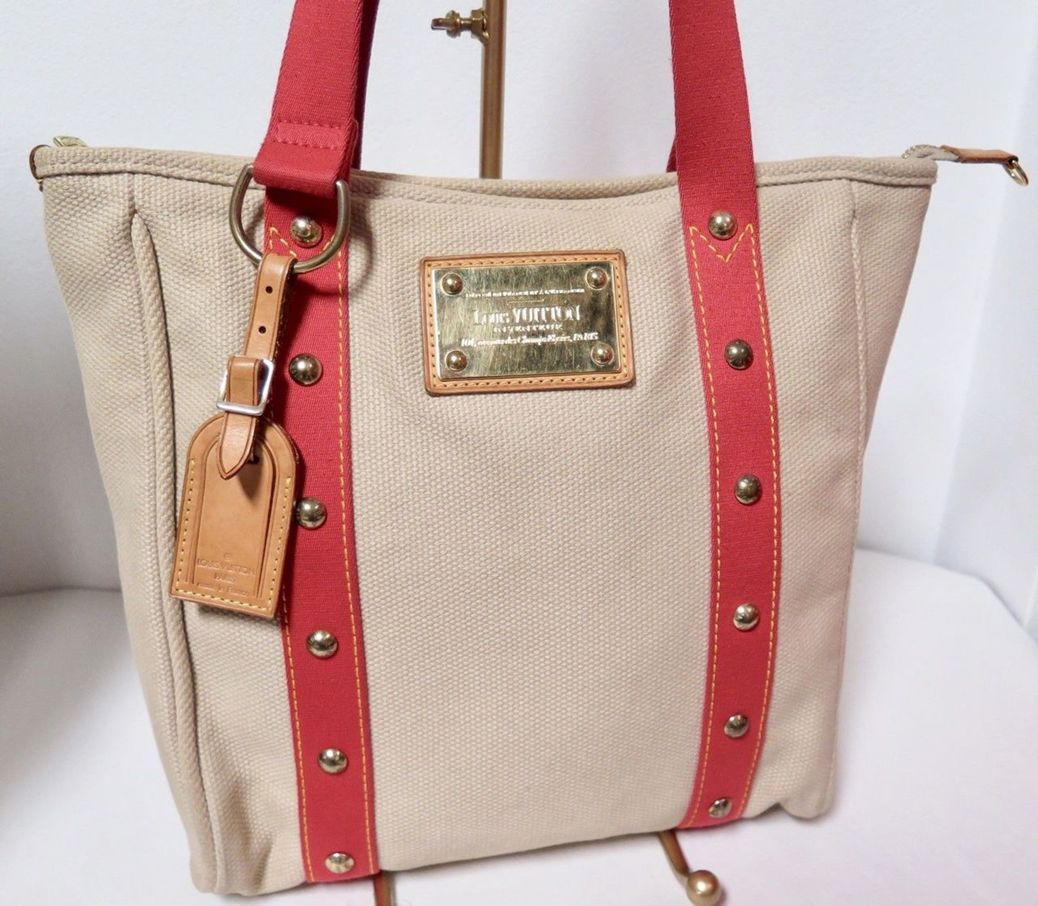 Louis Vuitton Louis Vuitton Cabas GM Red Antigua Canvas Tote