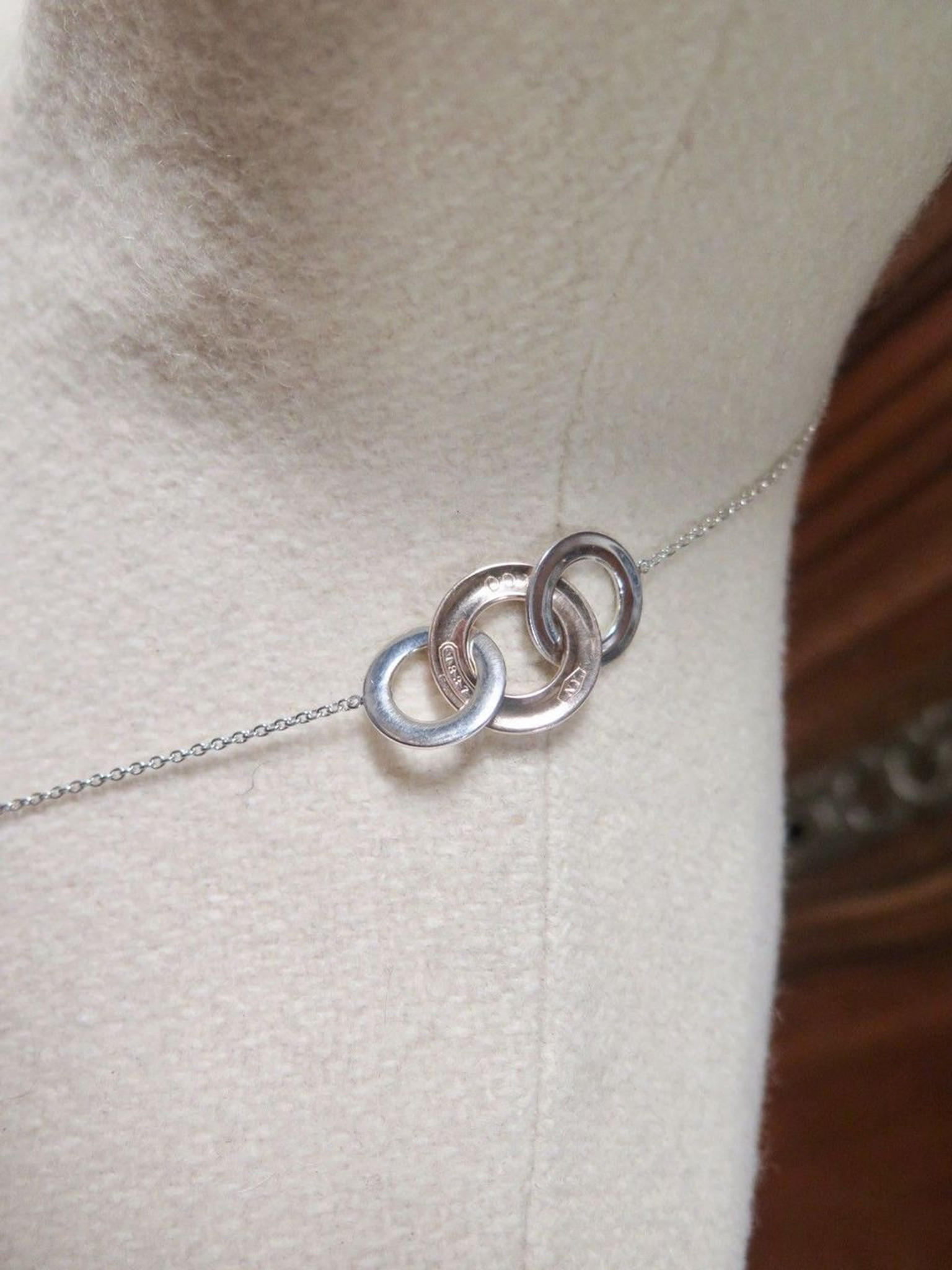 Double Circle Necklace, 925 Silver Sterling Interlocking Circles Necklace,  Nature Inspired Two Rings Necklace - Etsy