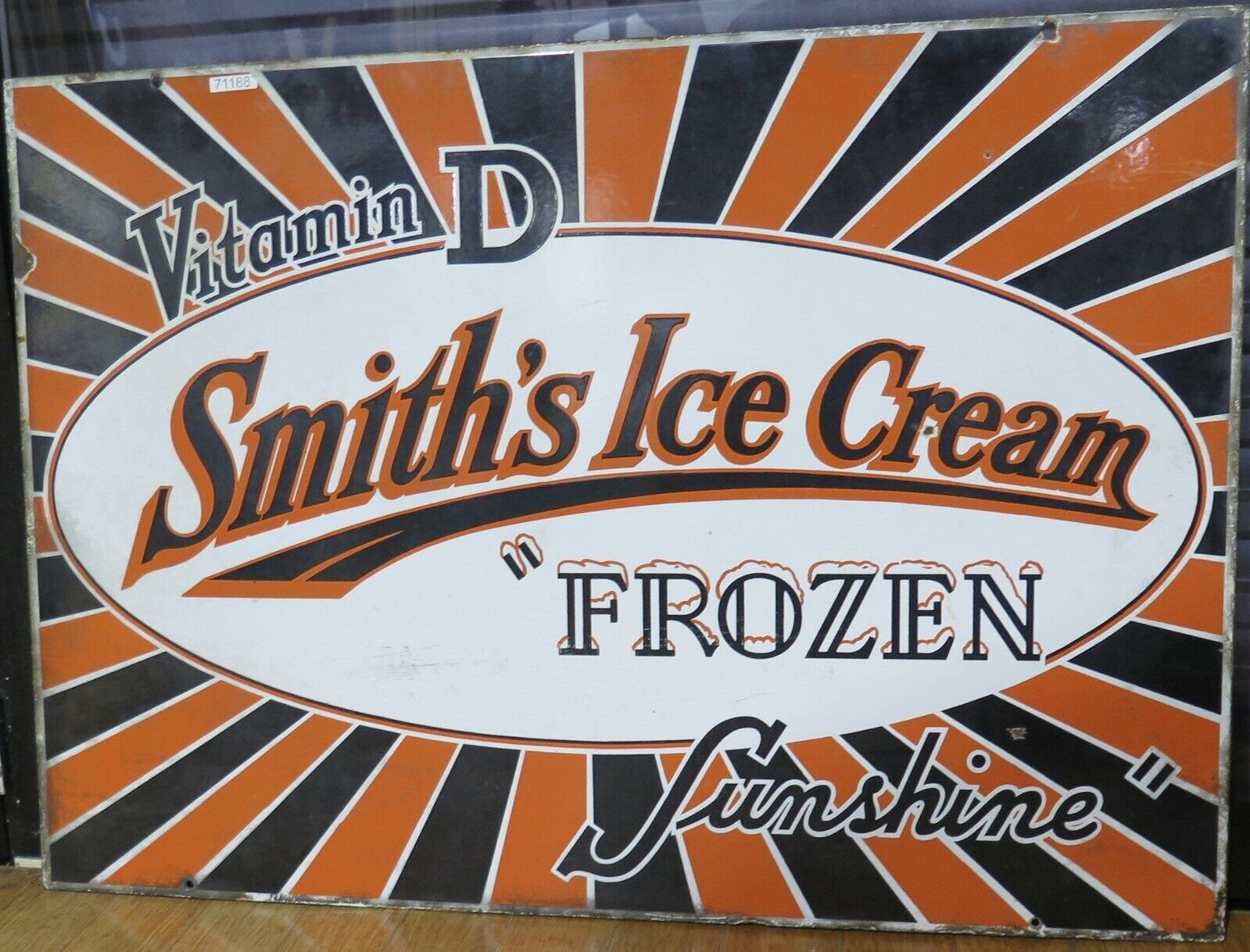 Large Vintage Smith’s Ice Cream Heavy Porcelain Sign C.1930 106.5cm x 76cm