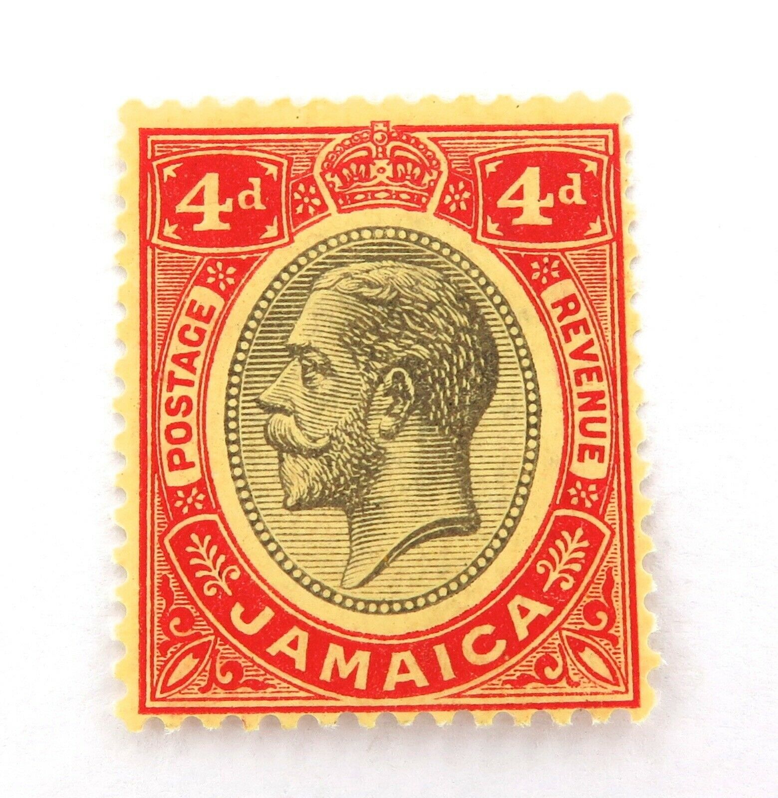 JAMAICA c1912 KGV 4d MH STAMP. NICE GRADE.