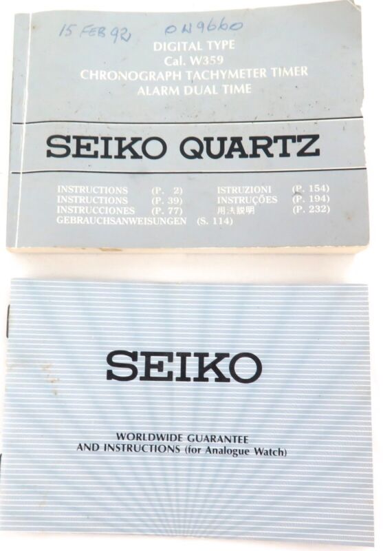 Seiko Chronograph Cal. W359 Instruction Booklet + - Harrington & Co.