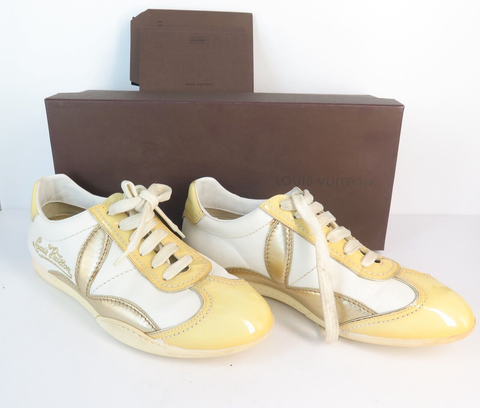 Patent leather trainers Louis Vuitton Brown size 36.5 EU in Patent
