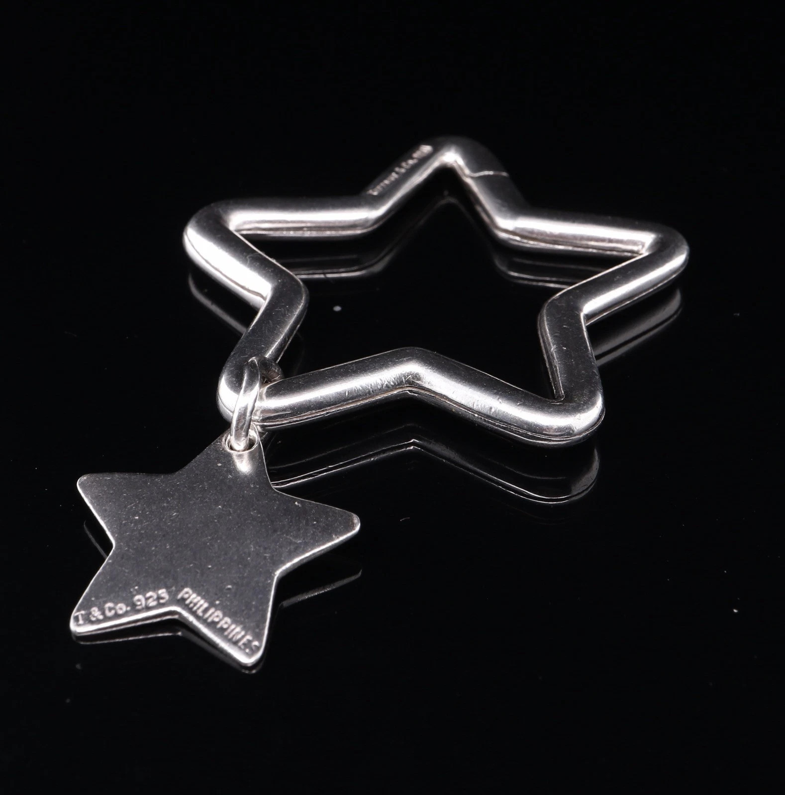 Tiffany & Co Star Keyring Tag Charm .925 Sterling Silver 41mm