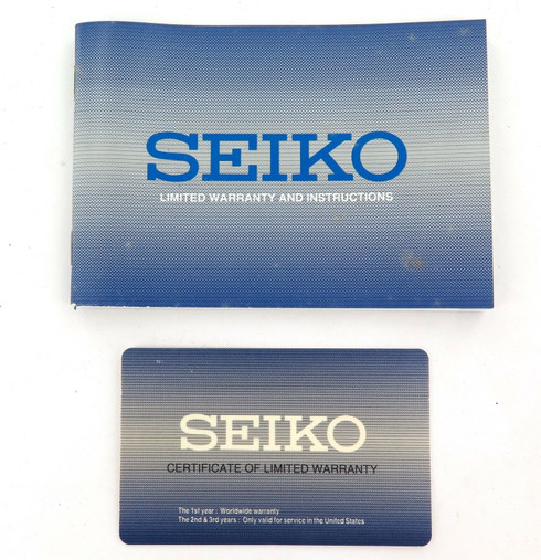 2004 SEIKO MENS WATCH UNSIGNED WARRANTY + BOOKLET.