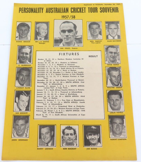 S/AFRICA PRE-TOUR SUPPLEMENT PERSONALITY AUSTRALIAN CRICKET TOUR ...