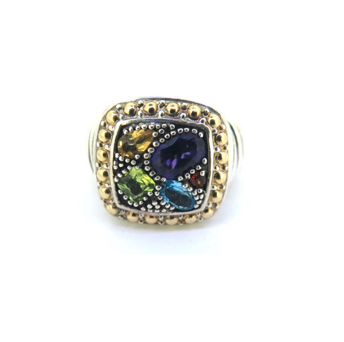 Effy
 Sterling Silver & Multistone Floral Ring main image 0