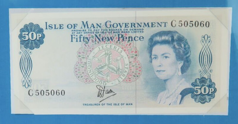 Banknotes of All Nations 1979 Isle of Man Government 50 Pence C505060 ...