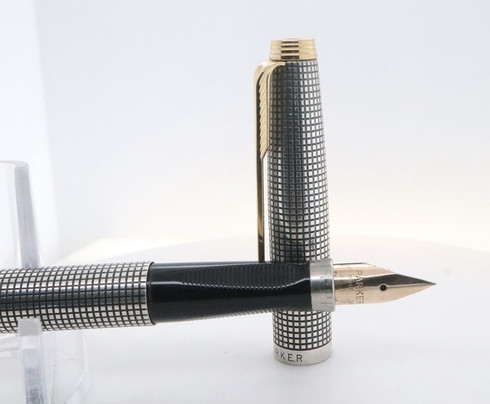 Parker 75 14K Gold Nib XF USA Cisele Sterling Silver Fountain Pen ...