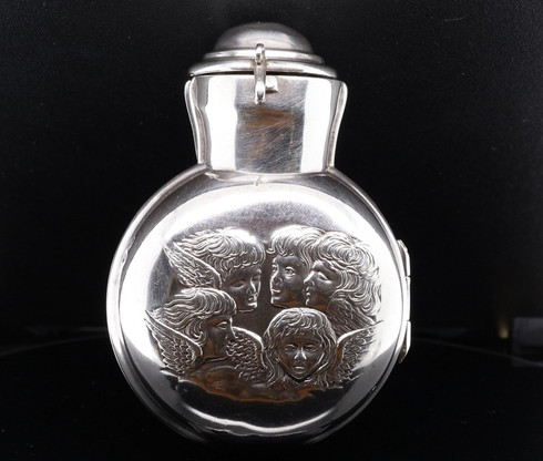 C.1897 English Sterling Silver Cherub Perfume Bottle - Hardy Bros