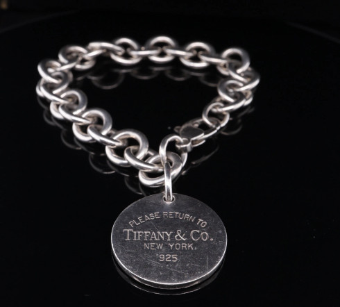 Please Return To Tiffany & Co Circular Tag .925 Sterling Silver 18.5cm ...