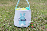 Easter Basket Canvas Check Bunny