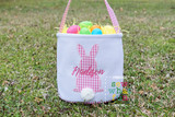 Easter Basket Canvas Check Bunny
