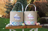 Burlap & Plaid Easter Basket