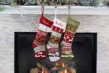 Green/Red/White Knit Stockings