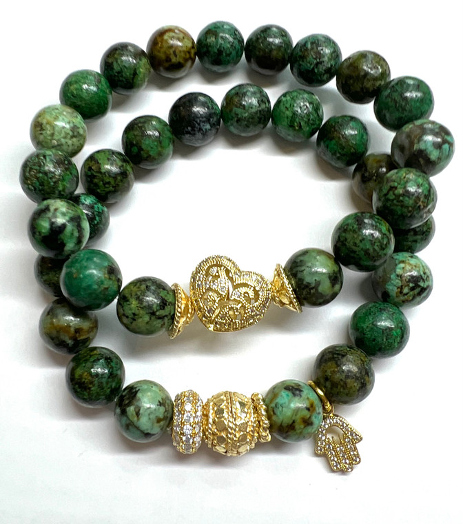 Green African Turquoise Bracelets