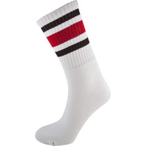 Socco Socks S/M Crew Stripe Wht/Blk/Red 1Pr