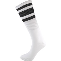 Socco Socks S/M Knee High Stripe Wht/Blk 1Pr