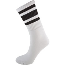 Socco Socks S/M Crew Stripe Wht/Blk 1Pr