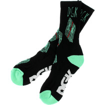 Dgk Bankroll Crew Socks Black/Grn 1Pair