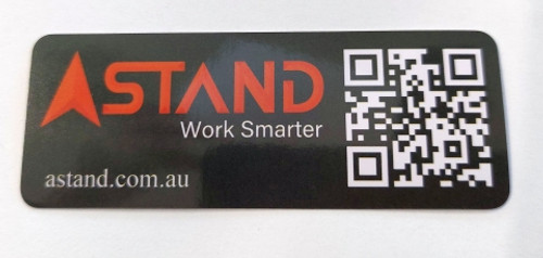 Astand sticker with website QR code
