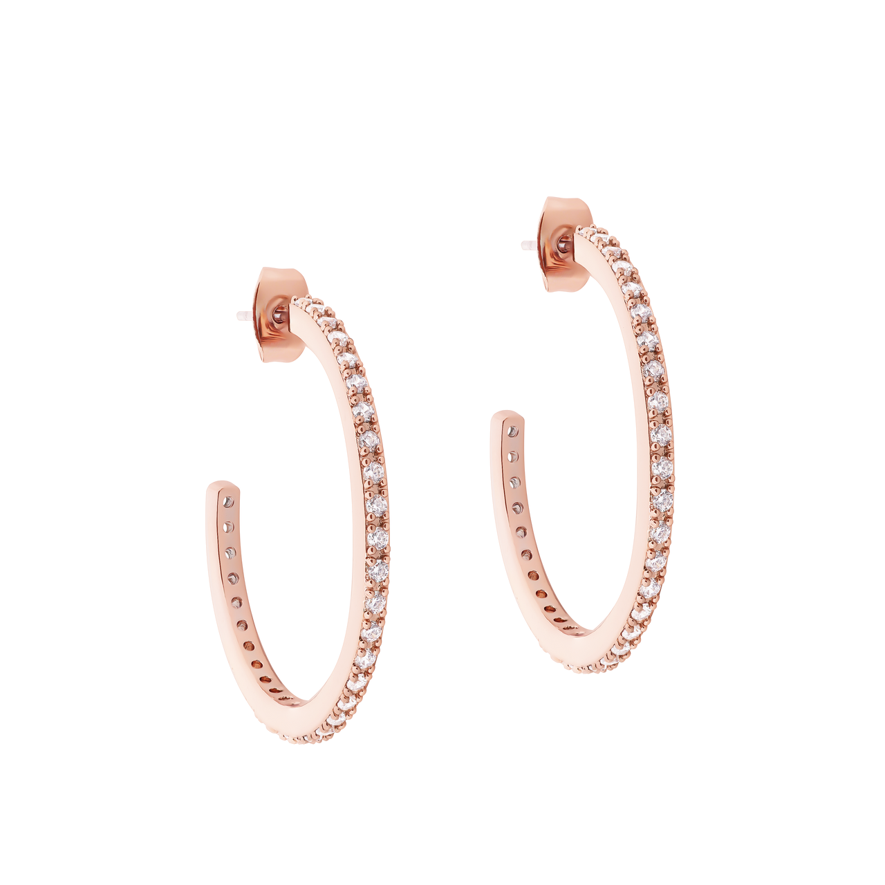 Large rose gold hoop earrings top