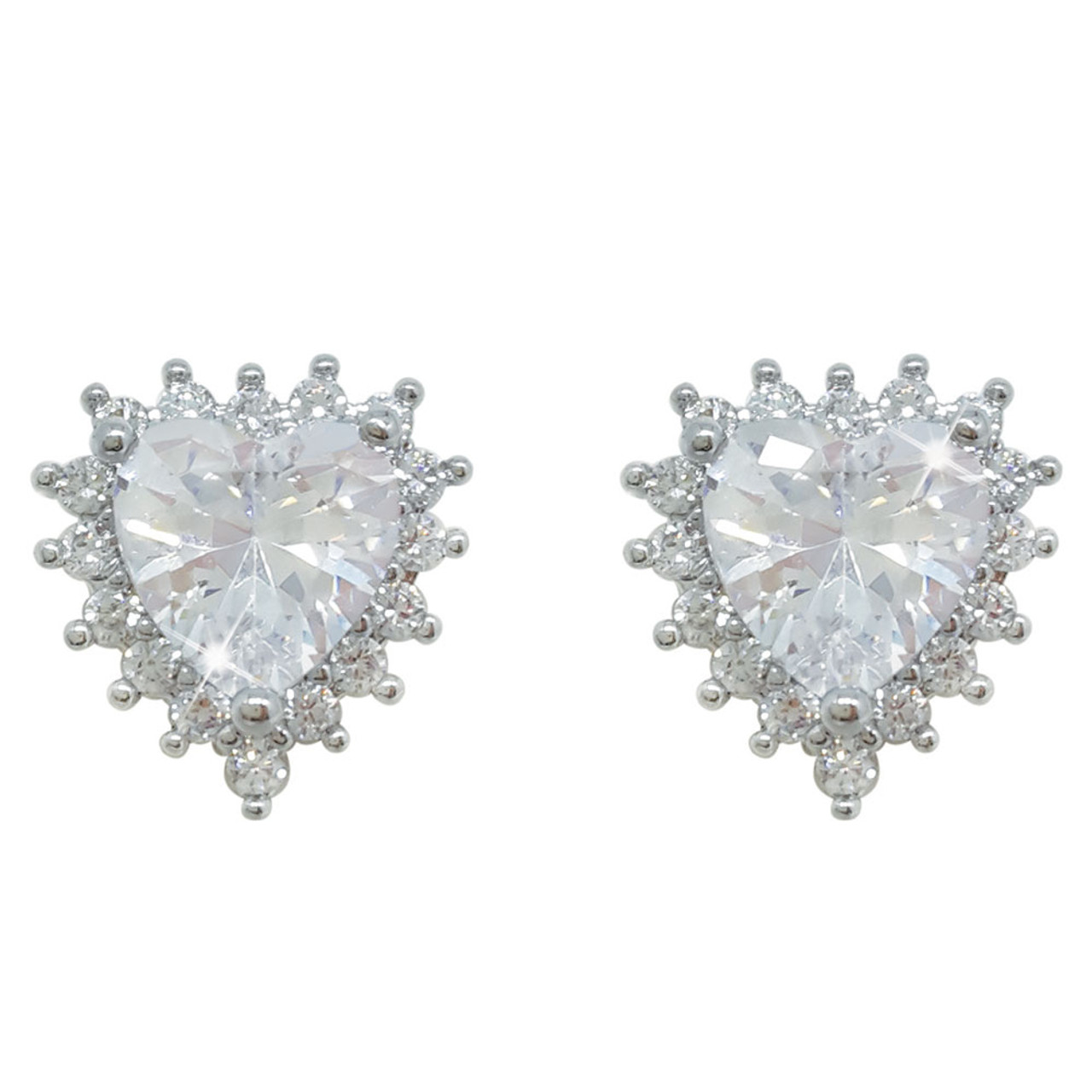 Heart shape silver earrings Clearance