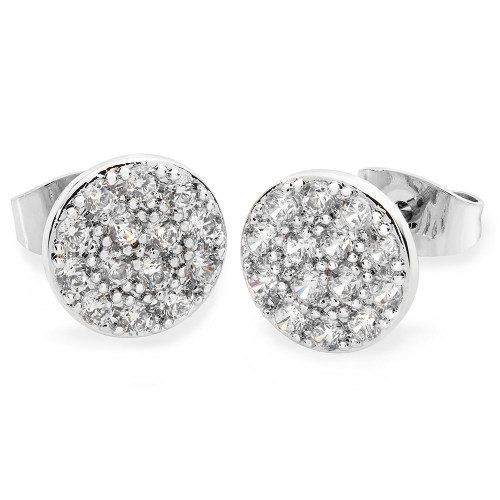 Round Moon Earrings Silver main image 1