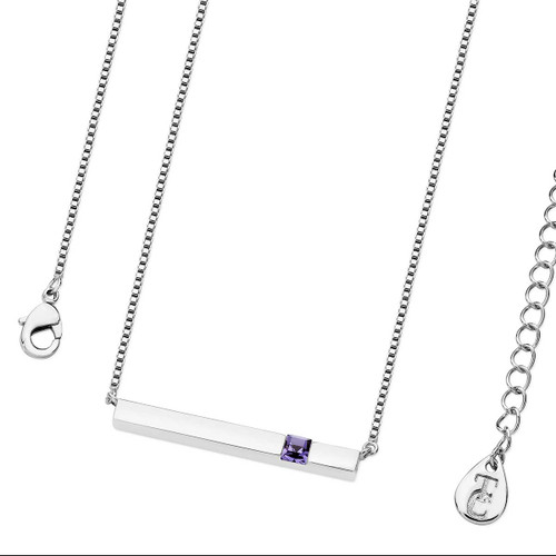 December - Silver Bar Birthstone Pendant - Tanzanite Crystal December - Silver Bar Birthstone Pendant - Tanzanite Crystal