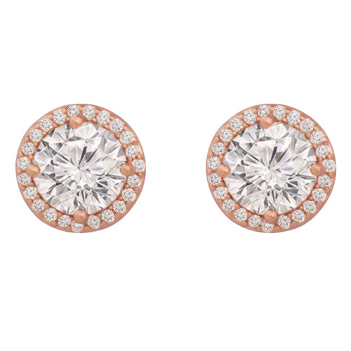 Rose Simple CZ Earrings Rose Simple CZ Earrings