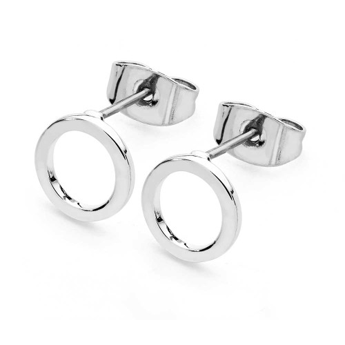 Silver Polished Circle Earrings Silver Polished Circle Earrings