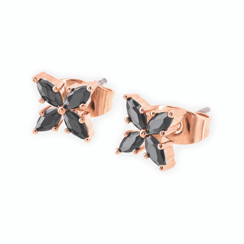 Noir Diamond Stud Earrings Rose Gold Noir Diamond Stud Earrings Rose Gold
