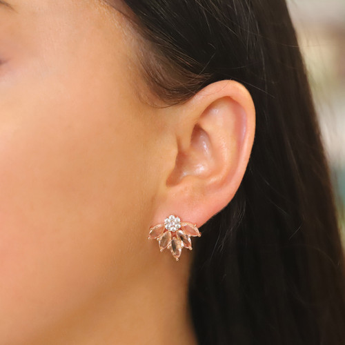 Maureen O'Hara Fan Rose Gold Earrings Maureen O'Hara Fan Rose Gold Earrings