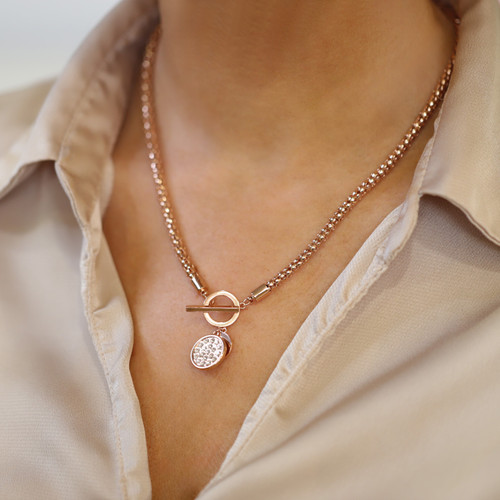 Romi Rose Gold Popcorn Chain Necklace Romi Rose Gold Popcorn Chain Necklace
