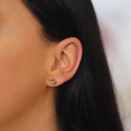 Romi Rose Gold Knot Stud Earrings Romi Rose Gold Knot Stud Earrings