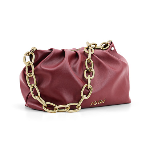 Cannes Bag in Burgundy and Gray Cowhide 