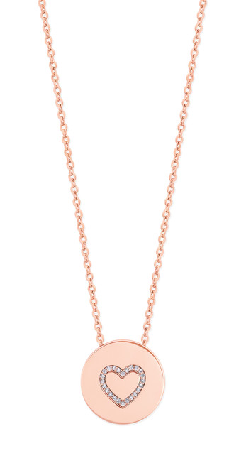 HEART OUTLINE HEART PENDANT - ROSE GOLD HEART OUTLINE HEART PENDANT - ROSE GOLD