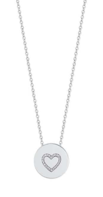 HEART OUTLINE HEART PENDANT - SILVER HEART OUTLINE HEART PENDANT - SILVER
