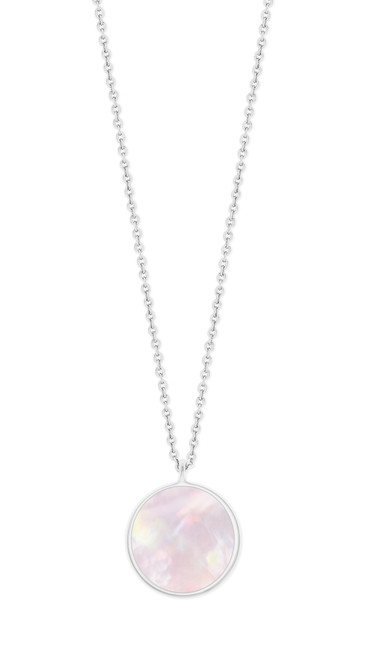 MOTHER OF PEARL FULL MOON PENDANT - SILVER MOTHER OF PEARL FULL MOON PENDANT - SILVER