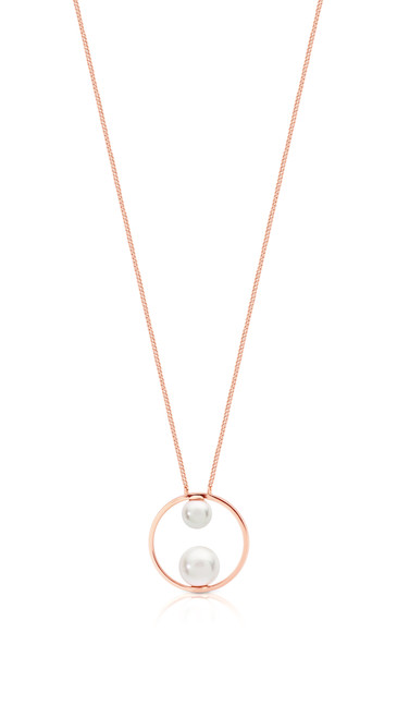 Romi Rose Gold Pearl Circle Pendant Romi Rose Gold Pearl Circle Pendant
