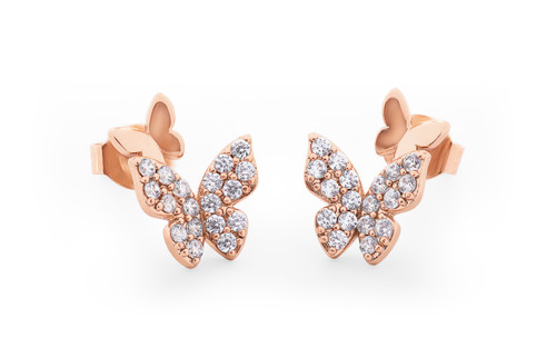 TC BUTTERFLY - PAVE STUD EARRINGS TC BUTTERFLY - PAVE STUD EARRINGS