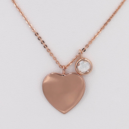 Personalised Rose Gold Heart Pendant 18mm Personalised Rose Gold Heart Pendant 18mm